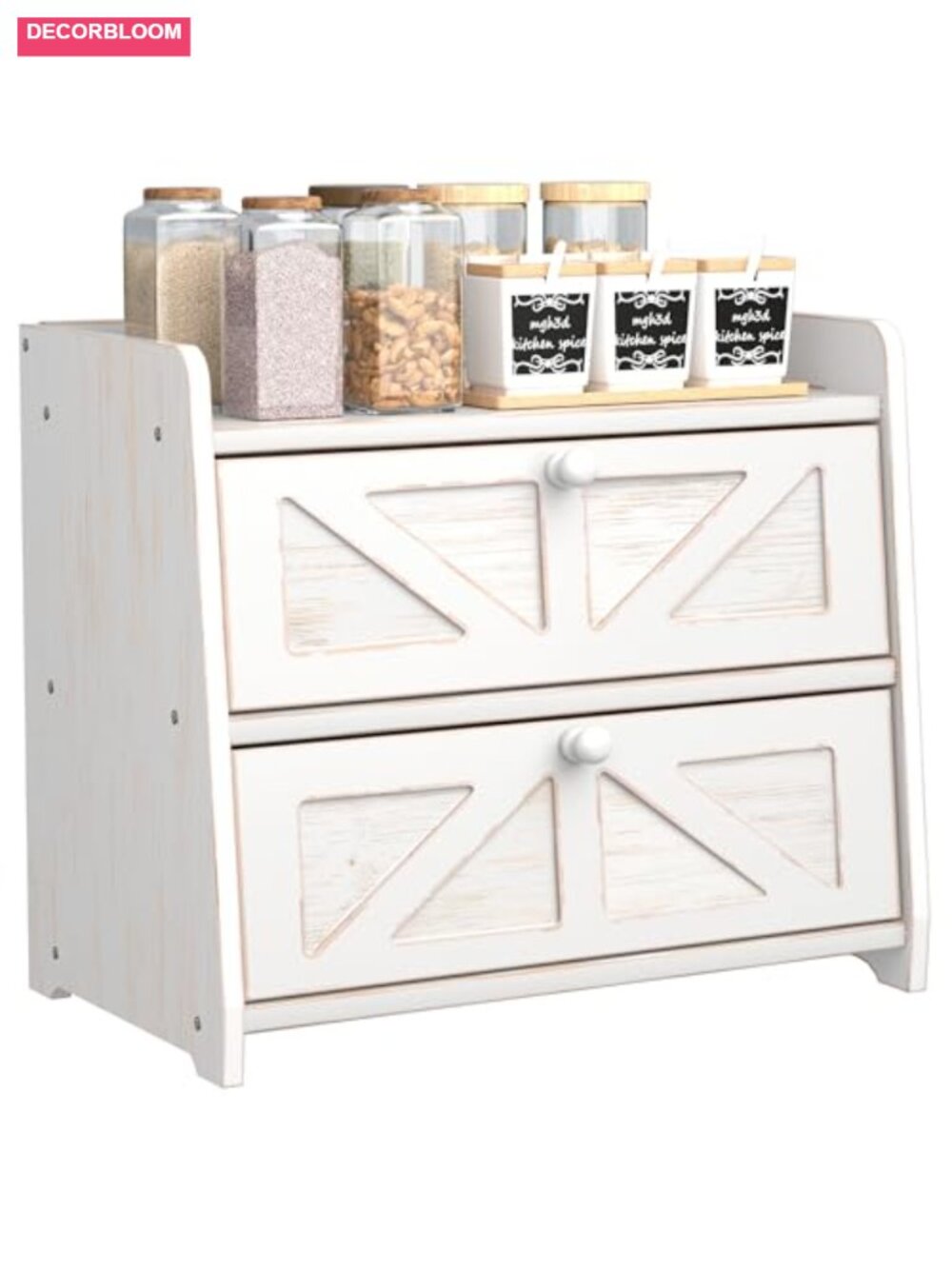 Bamboo Bread Box for Kitchen Countertop, Large 2-Layer Storage, Magnetic Latch,